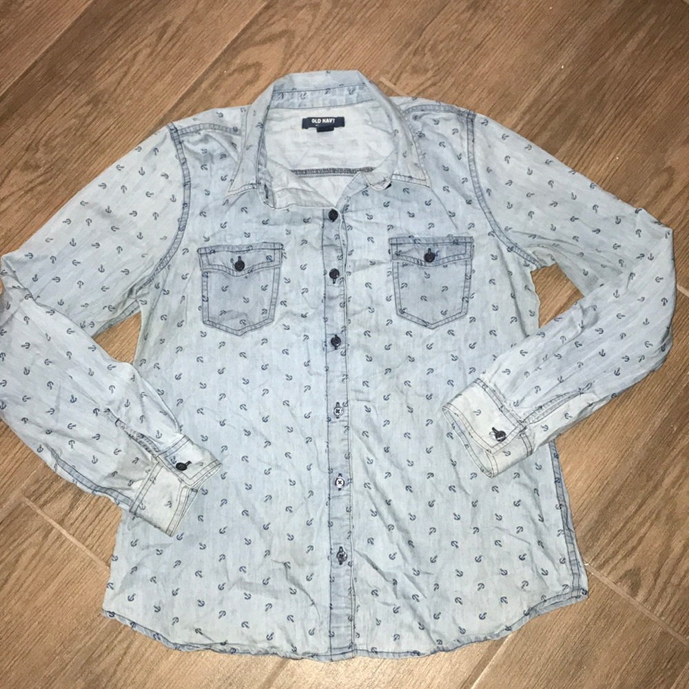 ON denim shirt